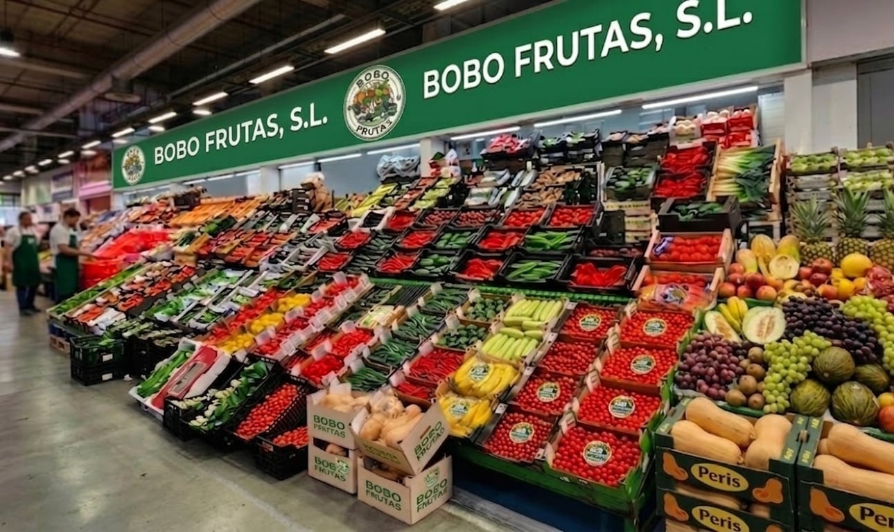 Assortiment de fruits et légumes frais colorés chez le grossiste Mercabarna Barcelone